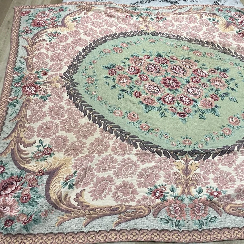 Shavel Portugal Floral Medallion Cotton Woven Queen Bedspread Coverlet